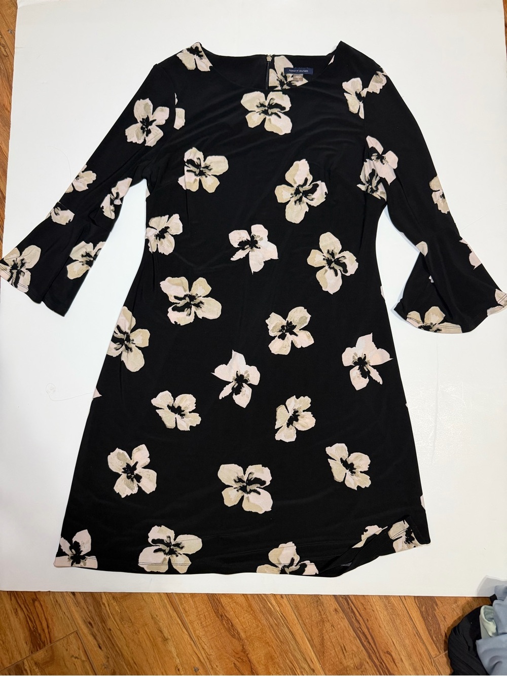 Floral Black Shift Dress for Work